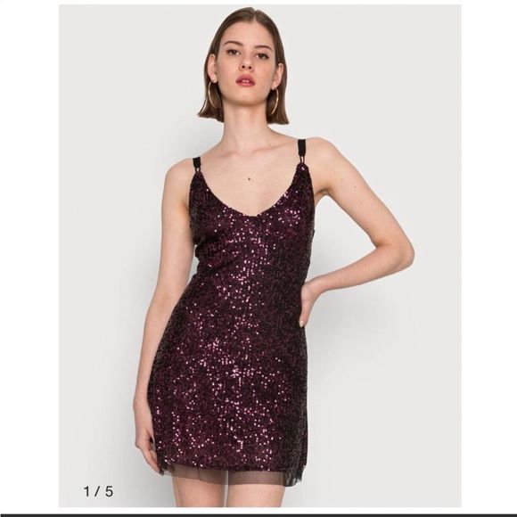 Free People Gold Rush Mini Dress In Plum - Picture 3 of 8